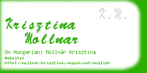 krisztina mollnar business card